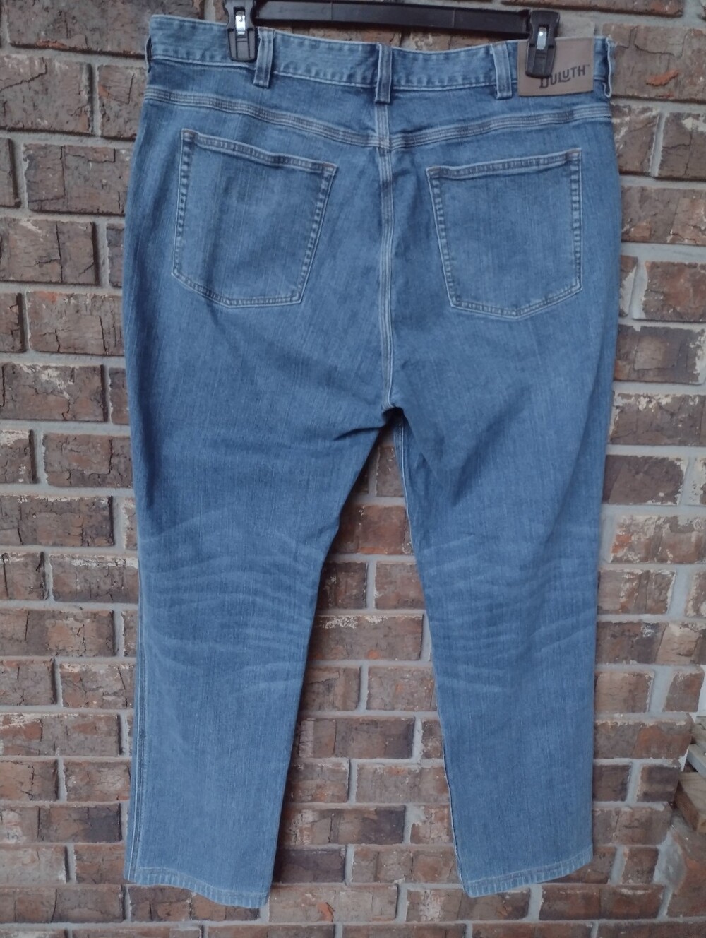 Duluth Trading Flex Ballroom Blue Jeans Mens 38X33 Relaxed Fit Stretch Workwear - Picture 8 of 9